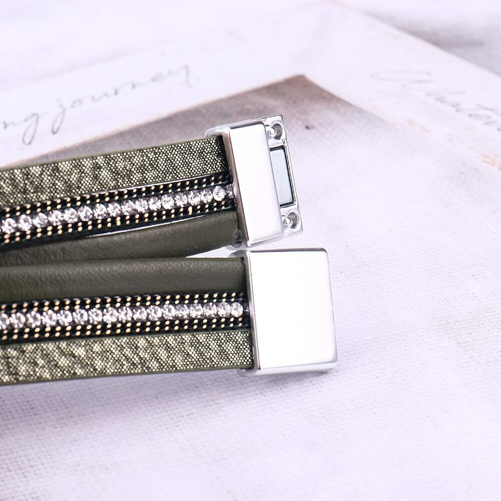 Leather Wrap Bracelet Boho Cuff Bangle Bracelets … - image 7